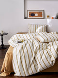 Amber Harbor Stripe Washed Cotton Duvet Cover original reference image 1