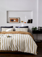 Amber Harbor Stripe Washed Cotton Duvet Cover original reference image 4