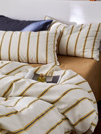 Amber Harbor Stripe Washed Cotton Duvet Cover original reference image 6