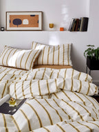 Amber Harbor Stripe Washed Cotton Duvet Cover original reference image 7