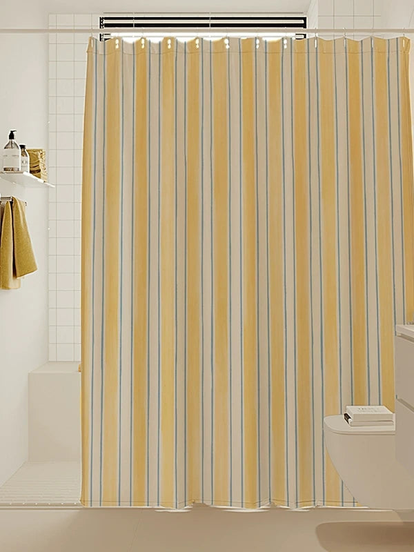 Artisan Brushstroke Watercolor Striped Shower Curtain original reference image 2