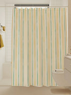 Artisan Brushstroke Watercolor Striped Shower Curtain original reference image 4