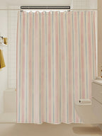 Artisan Brushstroke Watercolor Striped Shower Curtain original reference image 6