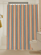 Artisan Brushstroke Watercolor Striped Shower Curtain original reference image 7