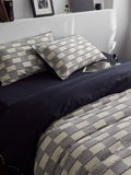 Ashwood Fringe Check Cotton Clipped Jacquard Duvet Cover original reference image 1
