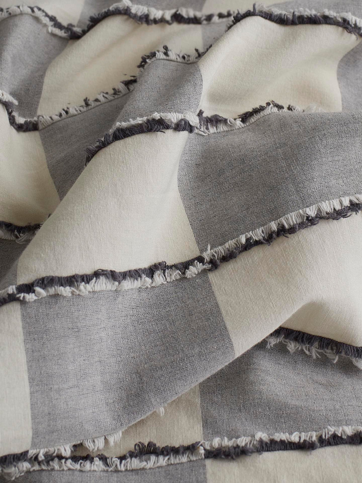 Ashwood Fringe Check Cotton Clipped Jacquard Duvet Cover original reference image 5