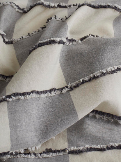 Ashwood Fringe Check Cotton Clipped Jacquard Duvet Cover original reference image 5