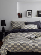 Ashwood Fringe Check Cotton Clipped Jacquard Duvet Cover original reference image 8