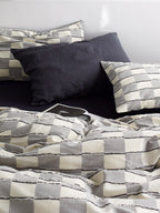 Ashwood Fringe Check Cotton Clipped Jacquard Duvet Cover original reference image 9