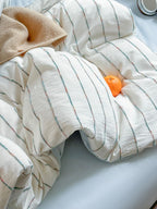 Atelier Chenille Stripe Cotton Duvet Cover original reference image 3