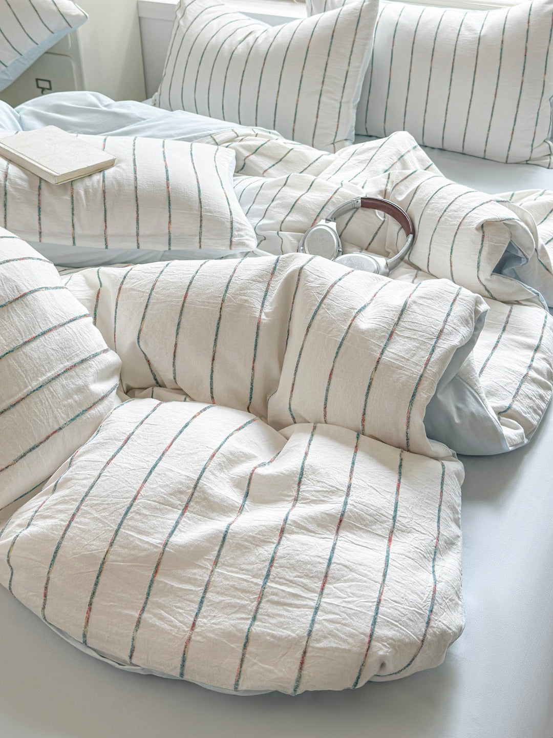 Atelier Chenille Stripe Cotton Duvet Cover original reference image 6