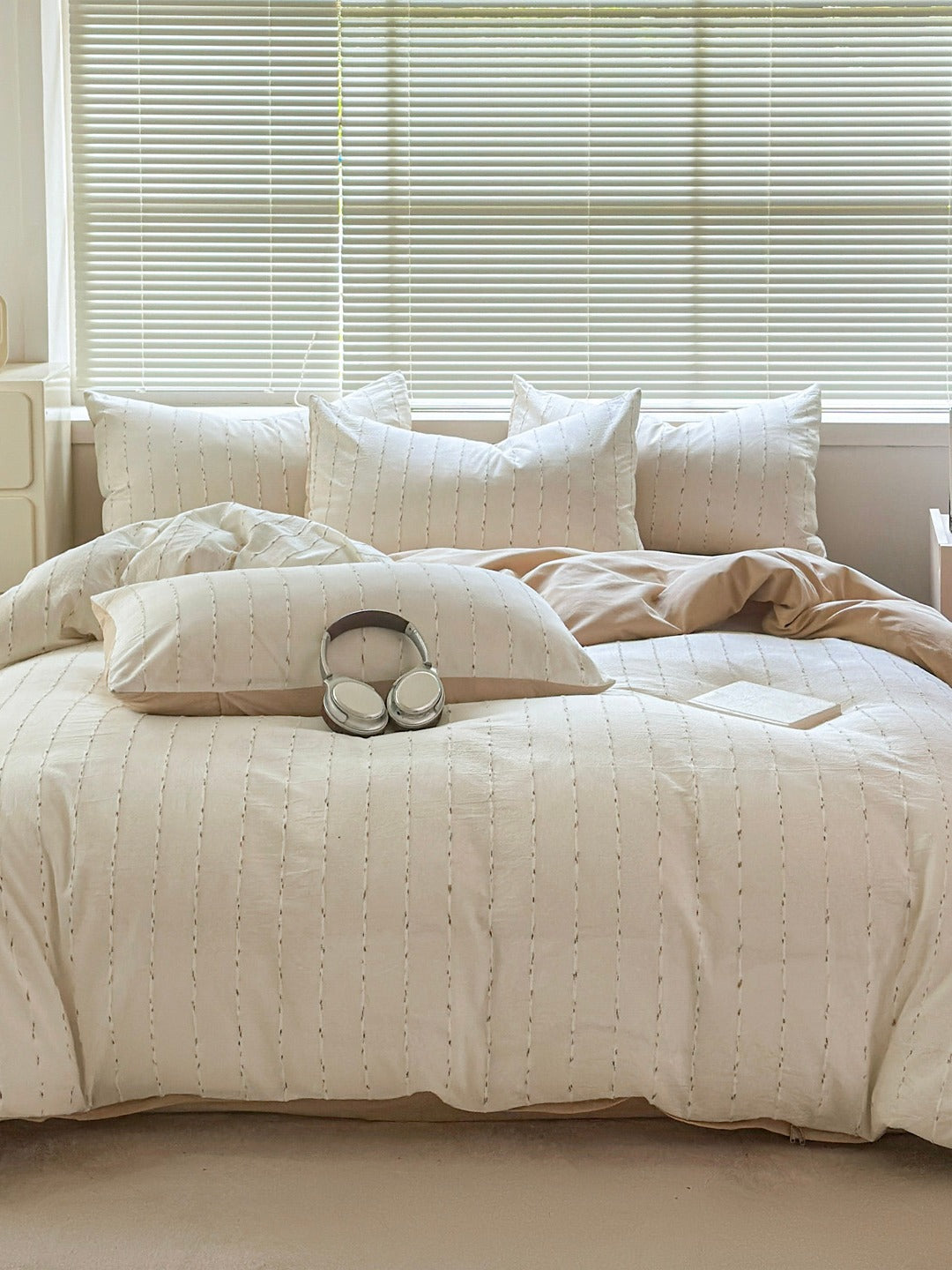 Atelier Chenille Stripe Cotton Duvet Cover original reference image 9