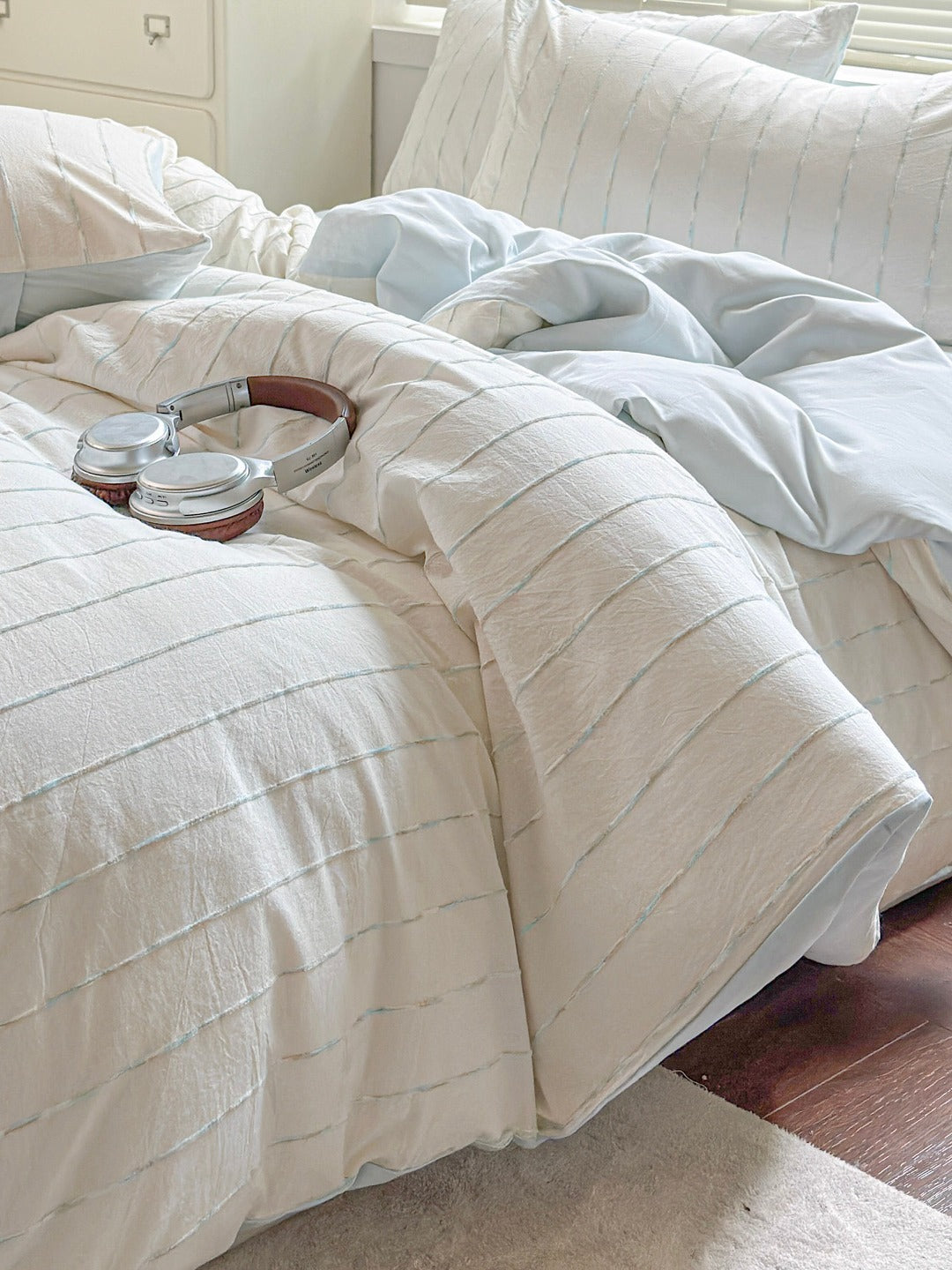 Atelier Chenille Stripe Cotton Duvet Cover original reference image 13