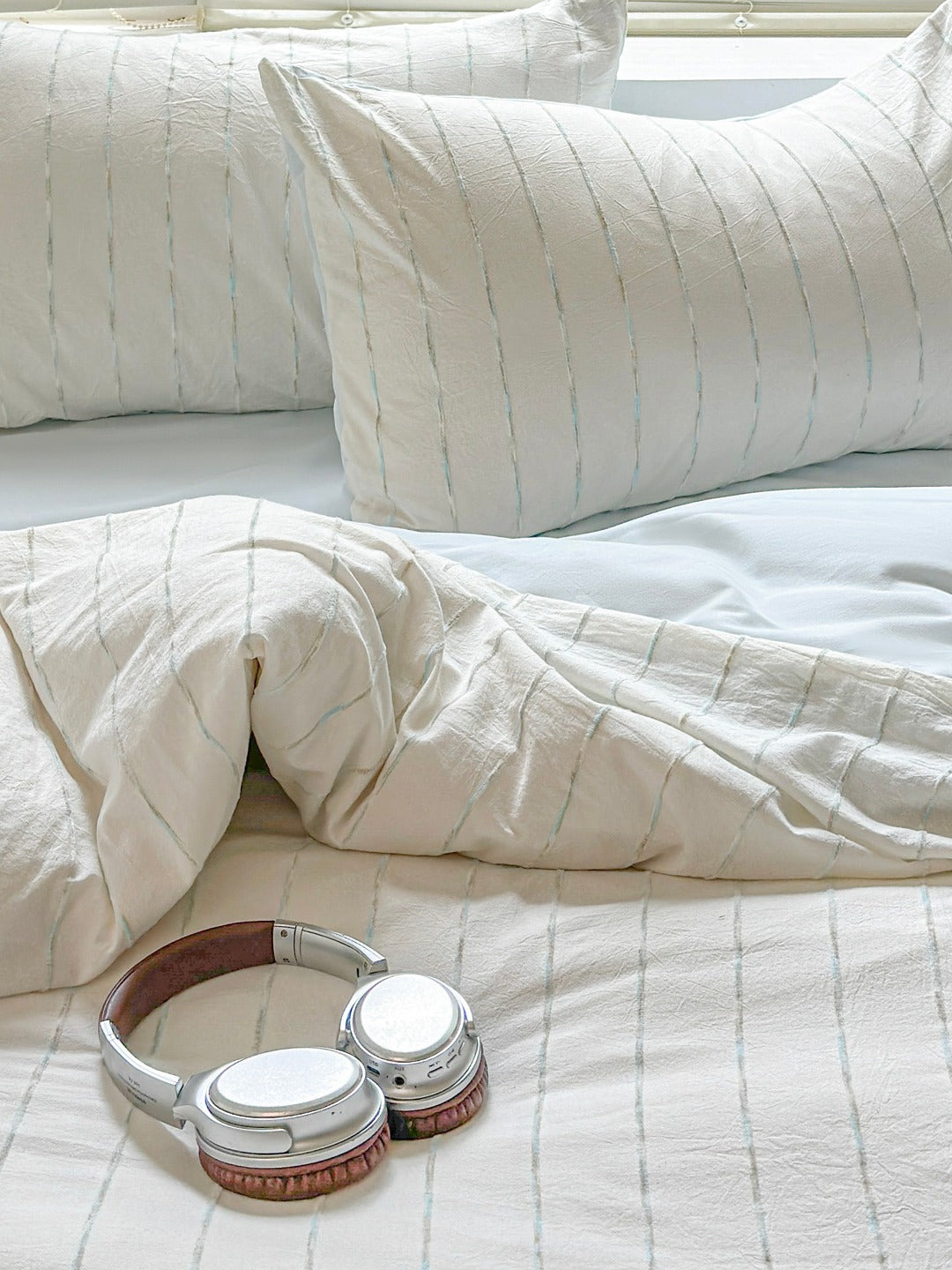 Atelier Chenille Stripe Cotton Duvet Cover original reference image 15