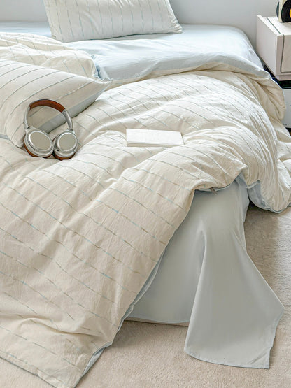 Atelier Chenille Stripe Cotton Duvet Cover original reference image 16