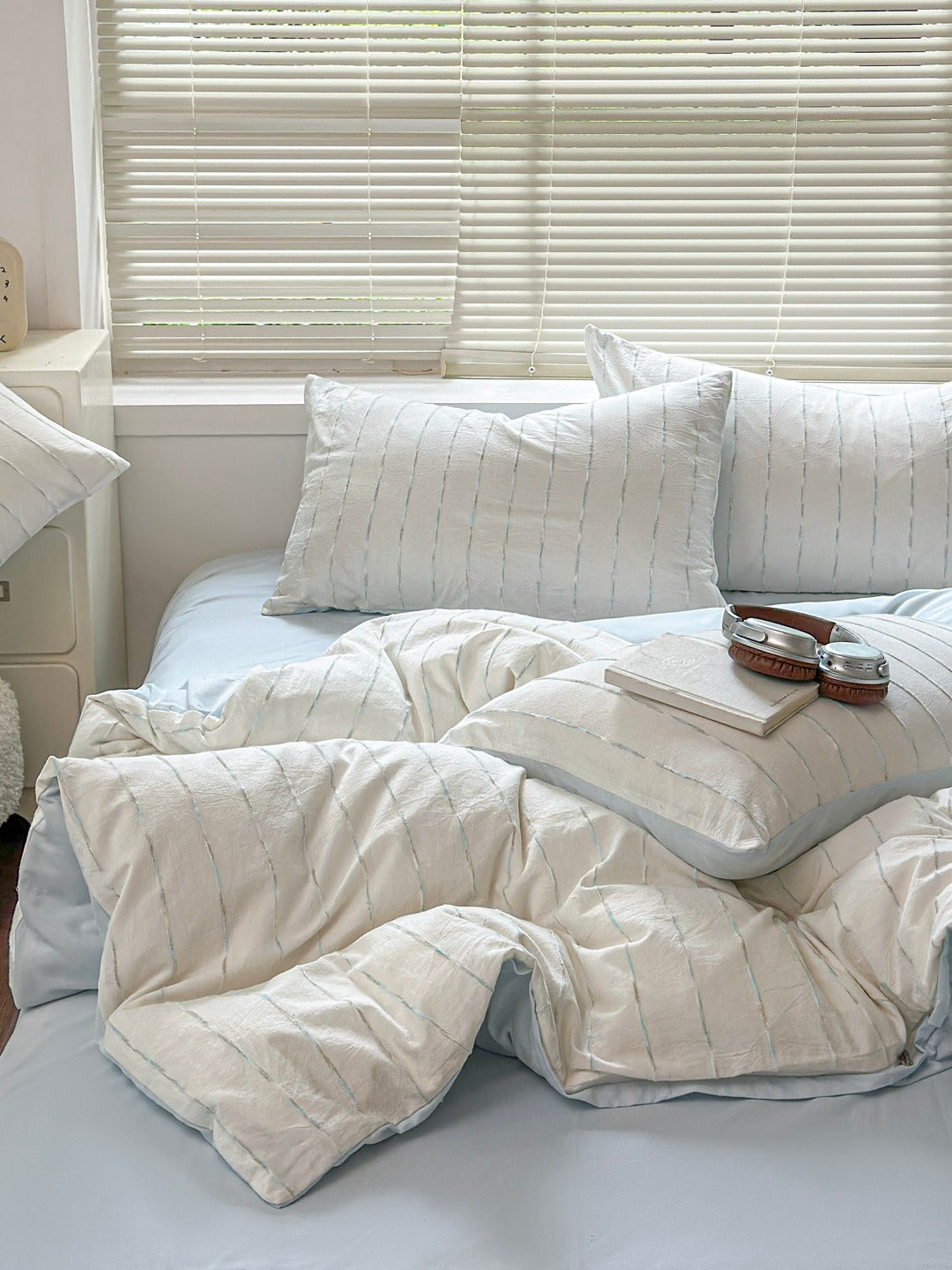 Atelier Chenille Stripe Cotton Duvet Cover original reference image 17