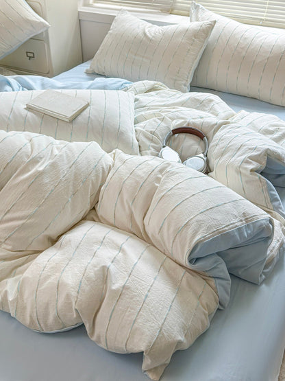 Atelier Chenille Stripe Cotton Duvet Cover original reference image 18
