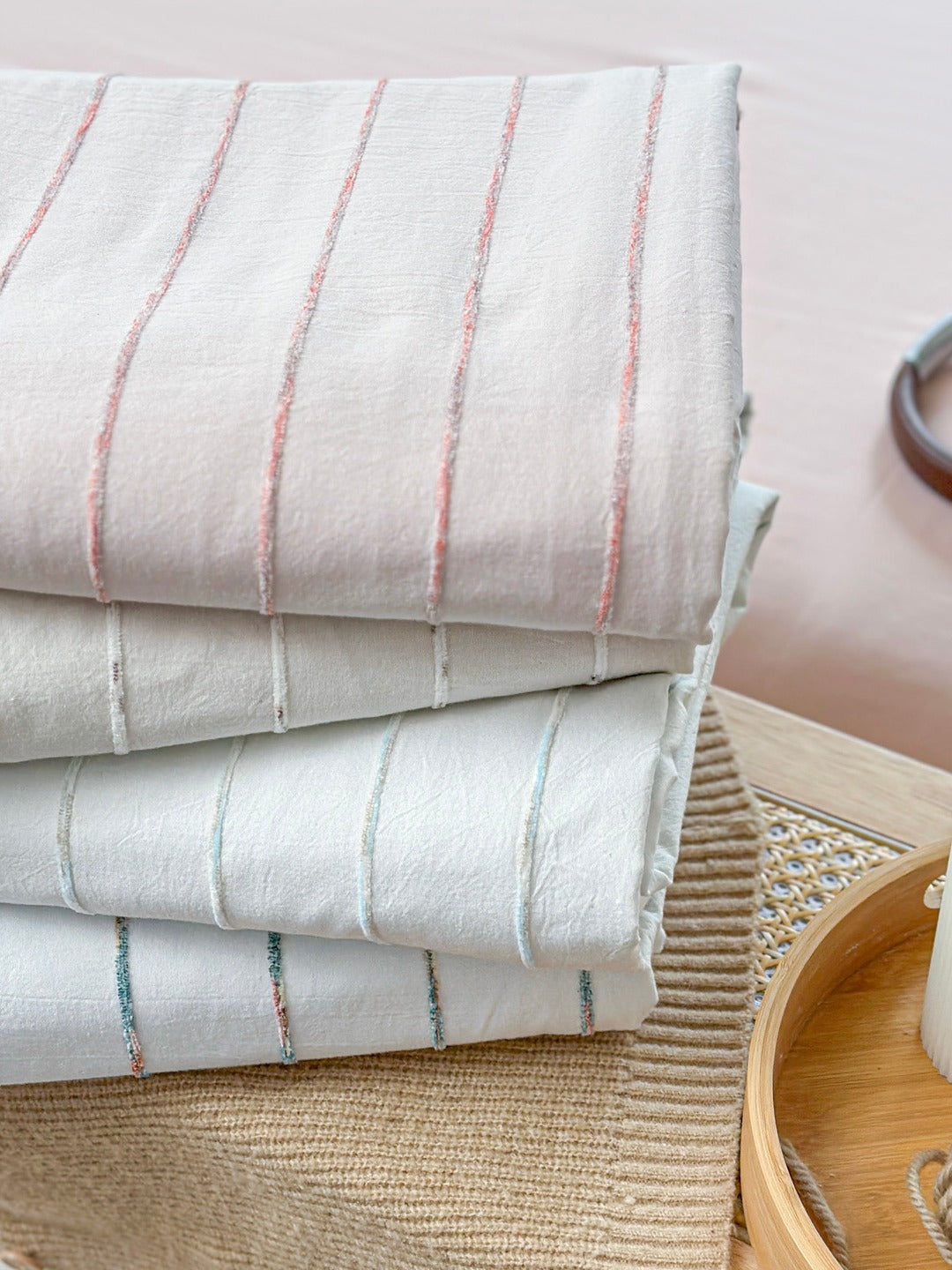 Atelier Chenille Stripe Cotton Duvet Cover original reference image 25