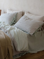 Atelier Pleat Jacquard Linen Cotton Duvet Cover original reference image 7