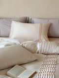 Atelier Smocked Pleat Washed Tencel Duvet Cover original reference image 1