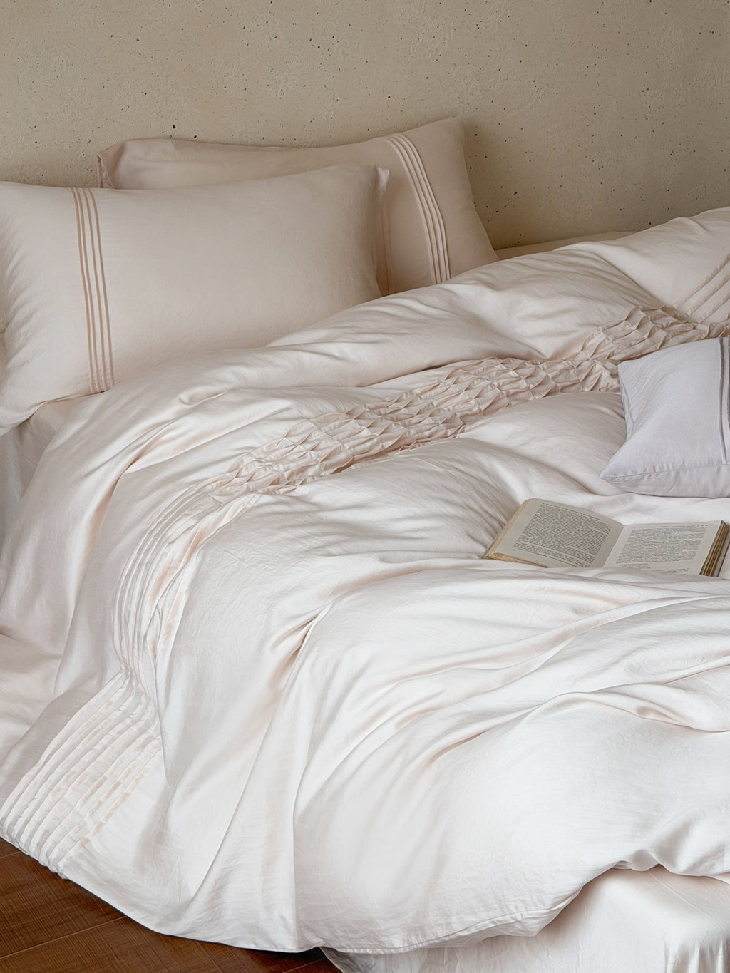 Atelier Smocked Pleat Washed Tencel Duvet Cover original reference image 4