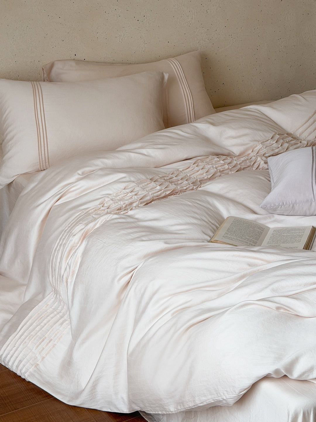 Atelier Smocked Pleat Washed Tencel Duvet Cover original reference image 4