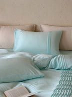 Atelier Smocked Pleat Washed Tencel Duvet Cover original reference image 19