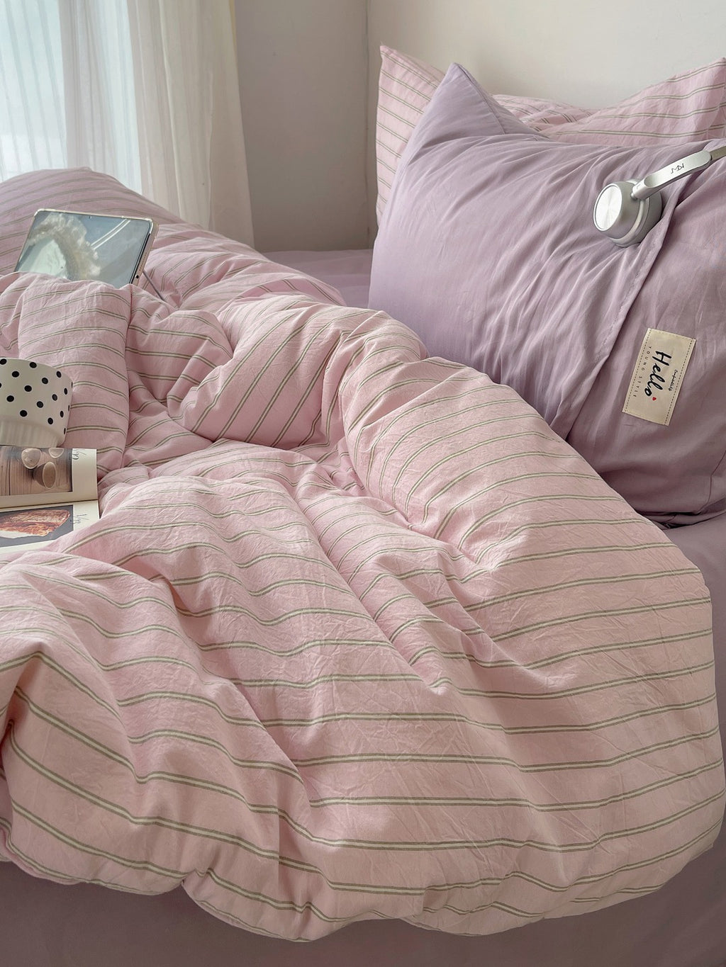 Auden Stripe Washed Cotton Duvet Cover original reference image 5