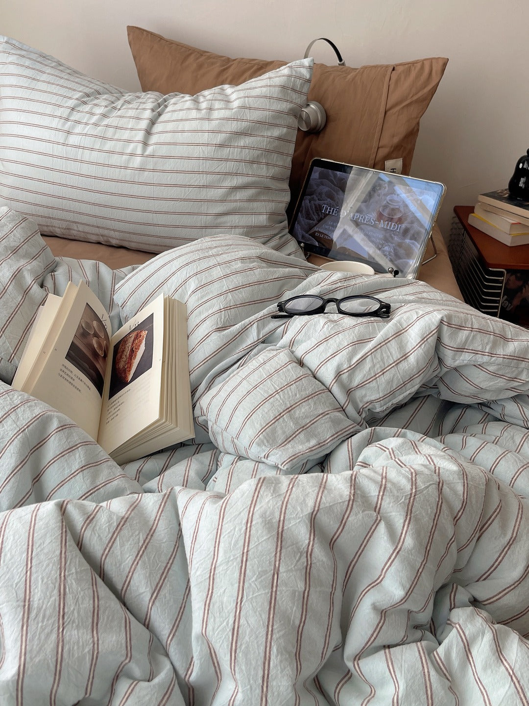 Auden Stripe Washed Cotton Duvet Cover original reference image 11