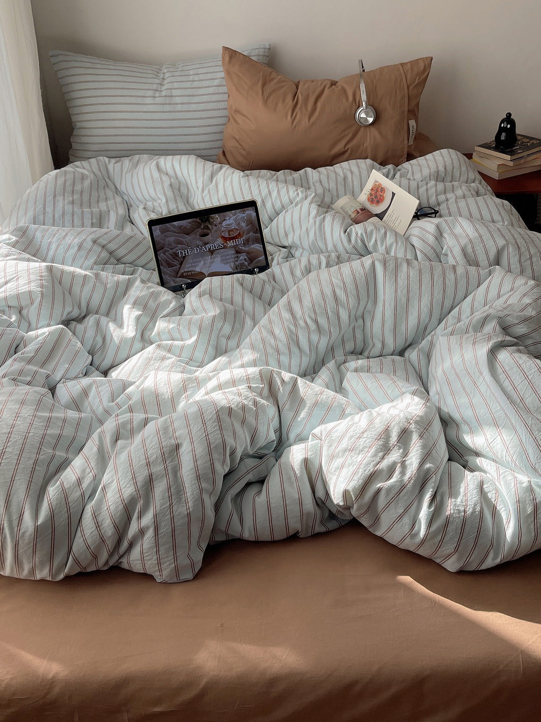 Auden Stripe Washed Cotton Duvet Cover original reference image 12