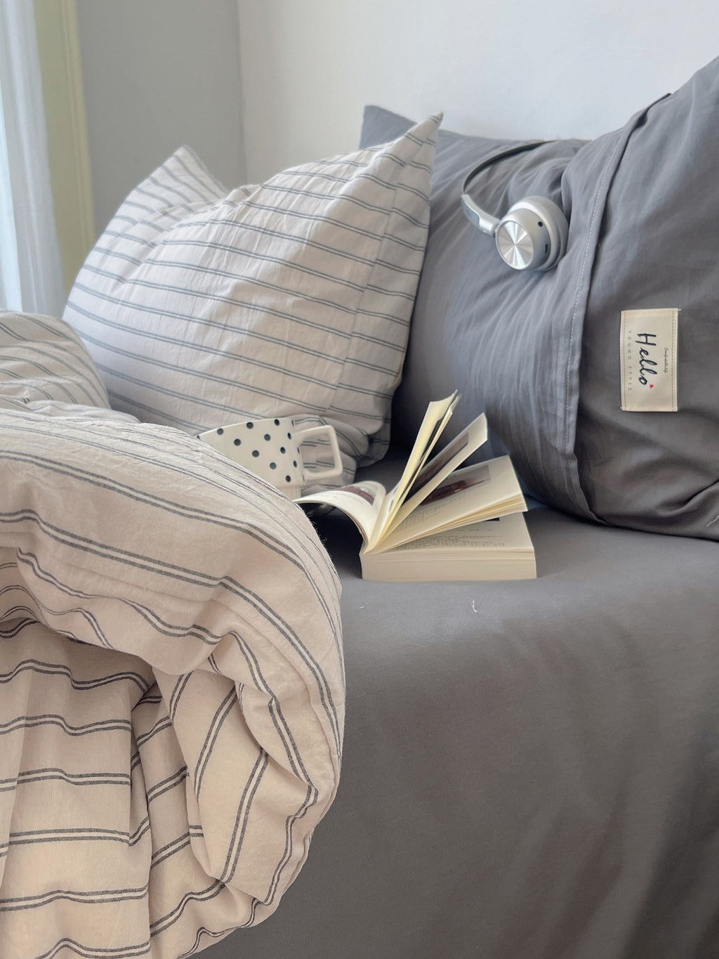 Auden Stripe Washed Cotton Duvet Cover original reference image 19
