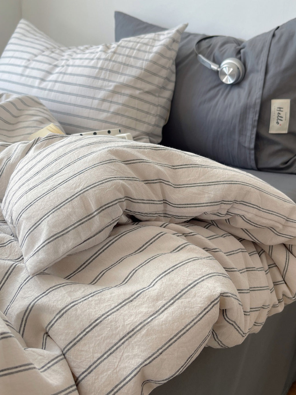 Auden Stripe Washed Cotton Duvet Cover original reference image 20