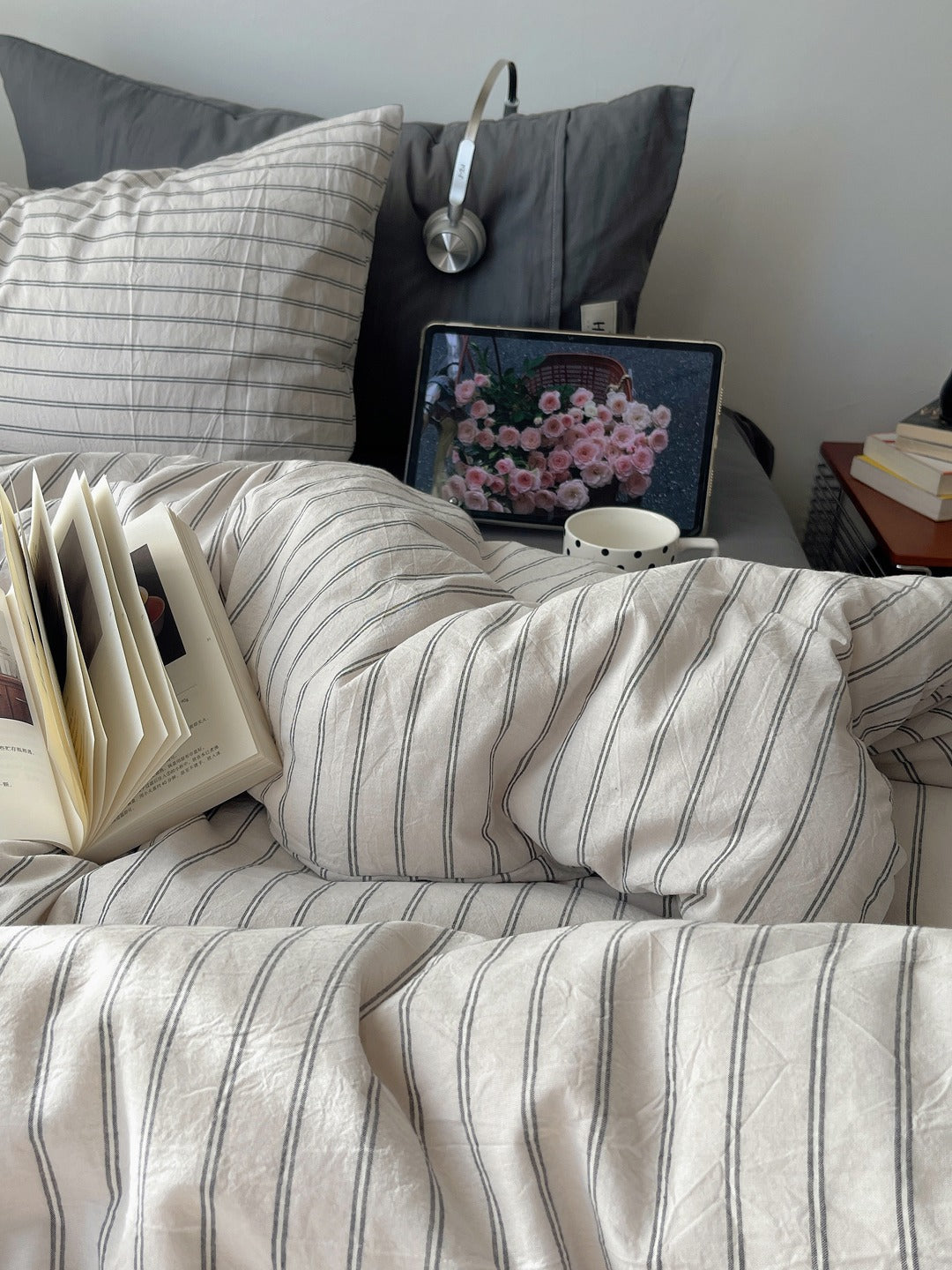 Auden Stripe Washed Cotton Duvet Cover original reference image 23