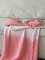 Aurora Ombre Cotton Tassel Throw Blanket original reference image 6