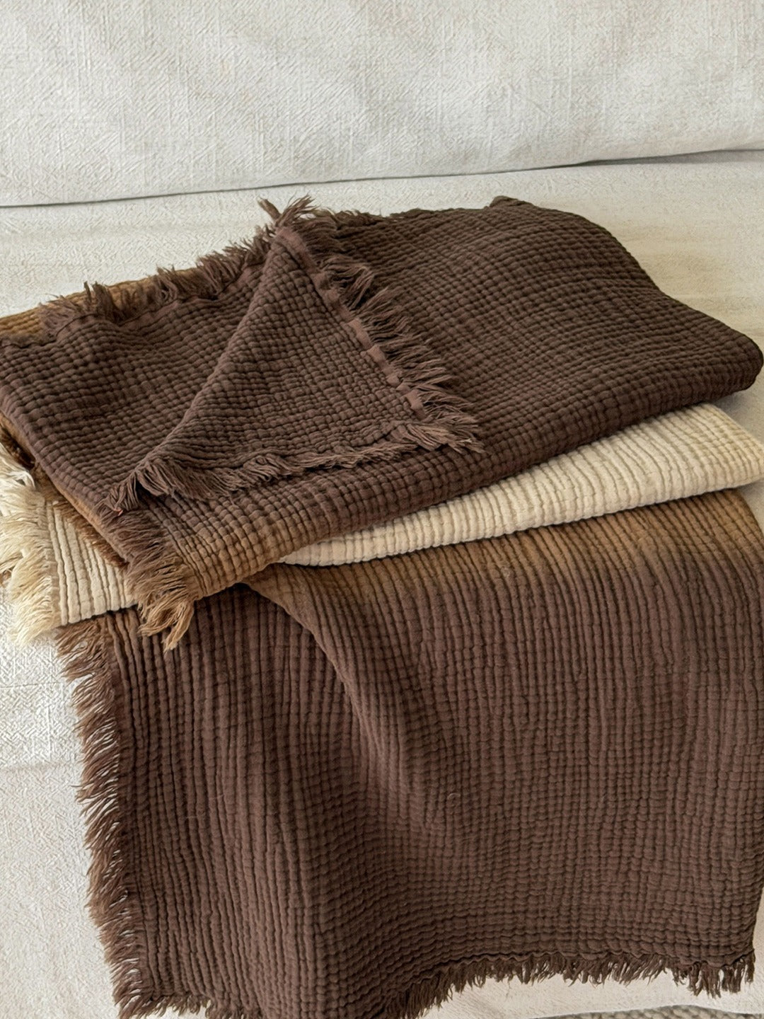 Aurora Ombre Cotton Tassel Throw Blanket original reference image 14