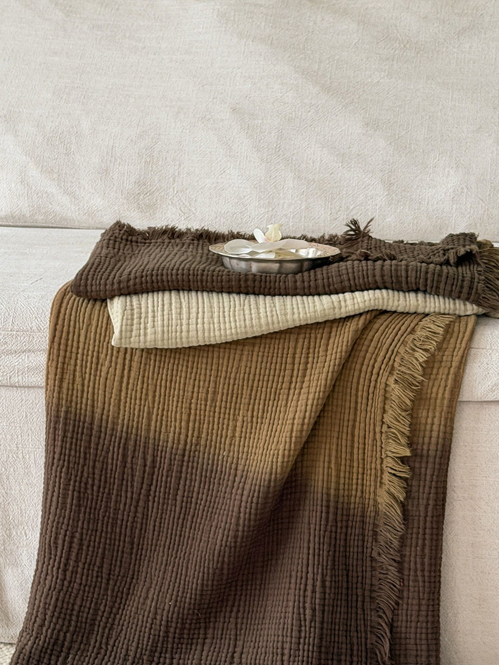 Aurora Ombre Cotton Tassel Throw Blanket original reference image 15