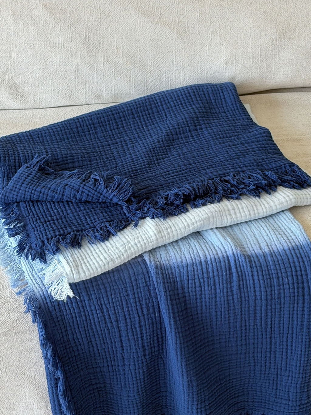 Aurora Ombre Cotton Tassel Throw Blanket original reference image 20