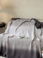 Aurora Ombre Cotton Tassel Throw Blanket original reference image 28