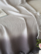 Aurora Ombre Cotton Tassel Throw Blanket original reference image 29