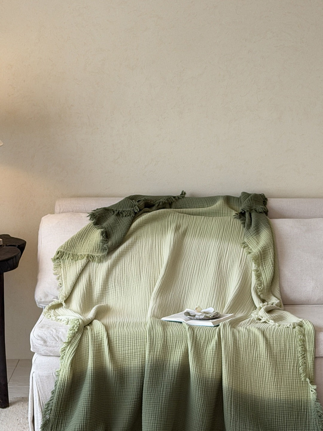 Aurora Ombre Cotton Tassel Throw Blanket original reference image 31