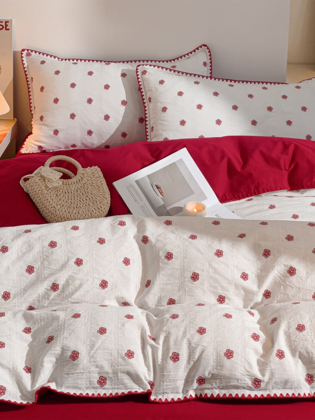 Bliss Floral Clip Jacquard Brushed Cotton Duvet Cover original reference image 5