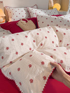 Bliss Floral Clip Jacquard Brushed Cotton Duvet Cover original reference image 8