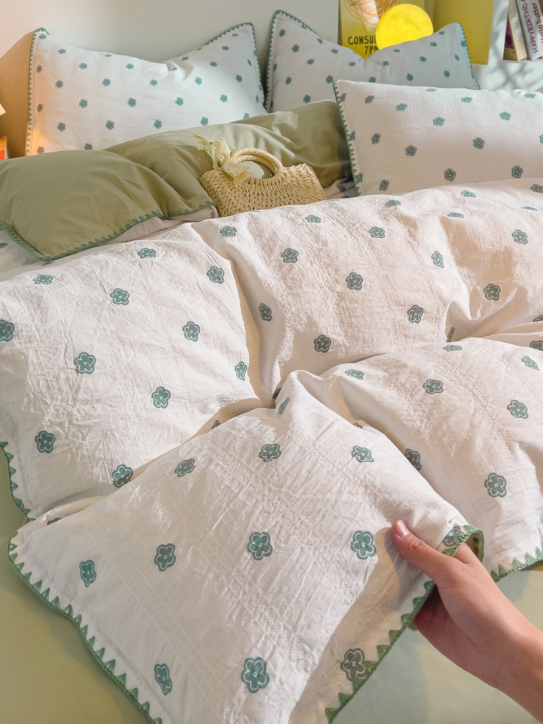 Bliss Floral Clip Jacquard Brushed Cotton Duvet Cover original reference image 24
