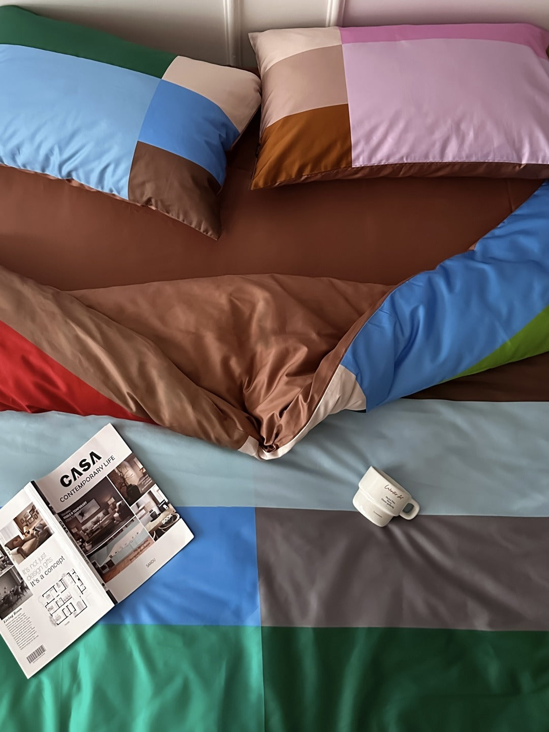Blockscape Printed Cotton Sateen Duvet Cover original reference image 3
