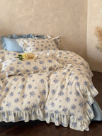 Blue Rose Cottage Ruffle Cotton Muslin Duvet Cover original reference image 6
