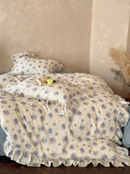 Blue Rose Cottage Ruffle Cotton Muslin Duvet Cover original reference image 7