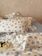 Blue Rose Cottage Ruffle Cotton Muslin Duvet Cover original reference image 8