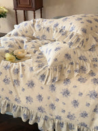 Blue Rose Cottage Ruffle Cotton Muslin Duvet Cover original reference image 10