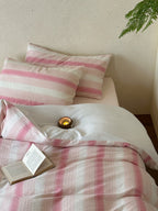 Blush Breeze Jacquard Cotton Duvet Cover original reference image 4