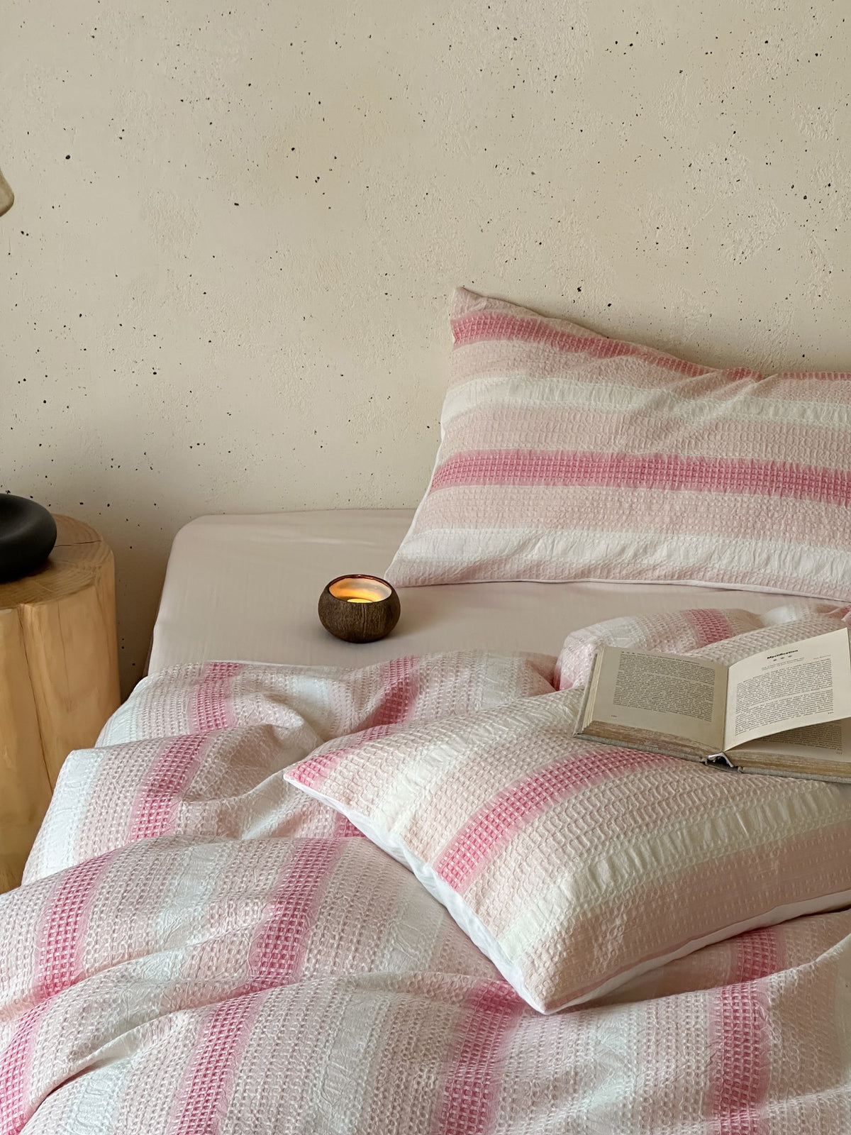 Blush Breeze Jacquard Cotton Duvet Cover original reference image 6